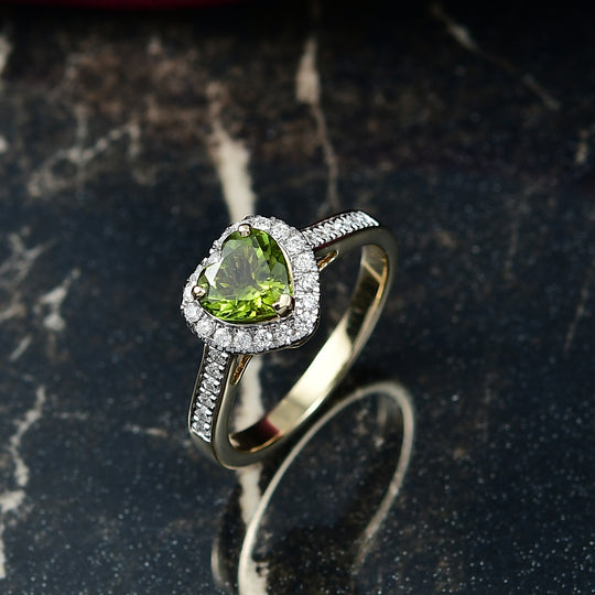 LUXORO AAA Grüner Turmalin, Weißer Diamant Ring 417 Gold (Größe 17.00)   (10-16 Werktage Lieferzeit) ca. 1,80 ct