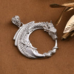 Royal Bali - 925 Silber Drachen mit Mond Anhänger 8,50g