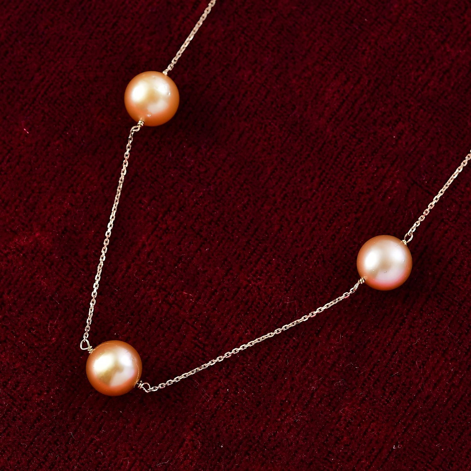 AAA Goldene Südsee Perle (7-8 mm) Halskette ca. 50 cm 750 Gold