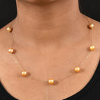 AAA Goldene Südsee Perle (7-8 mm) Halskette ca. 50 cm 750 Gold