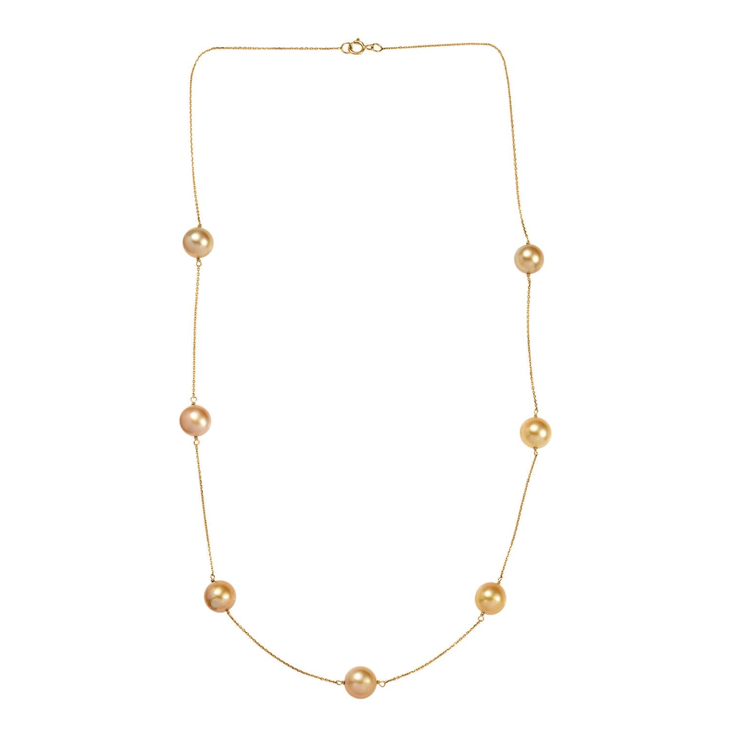 AAA Goldene Südsee Perle (7-8 mm) Halskette ca. 50 cm 750 Gold