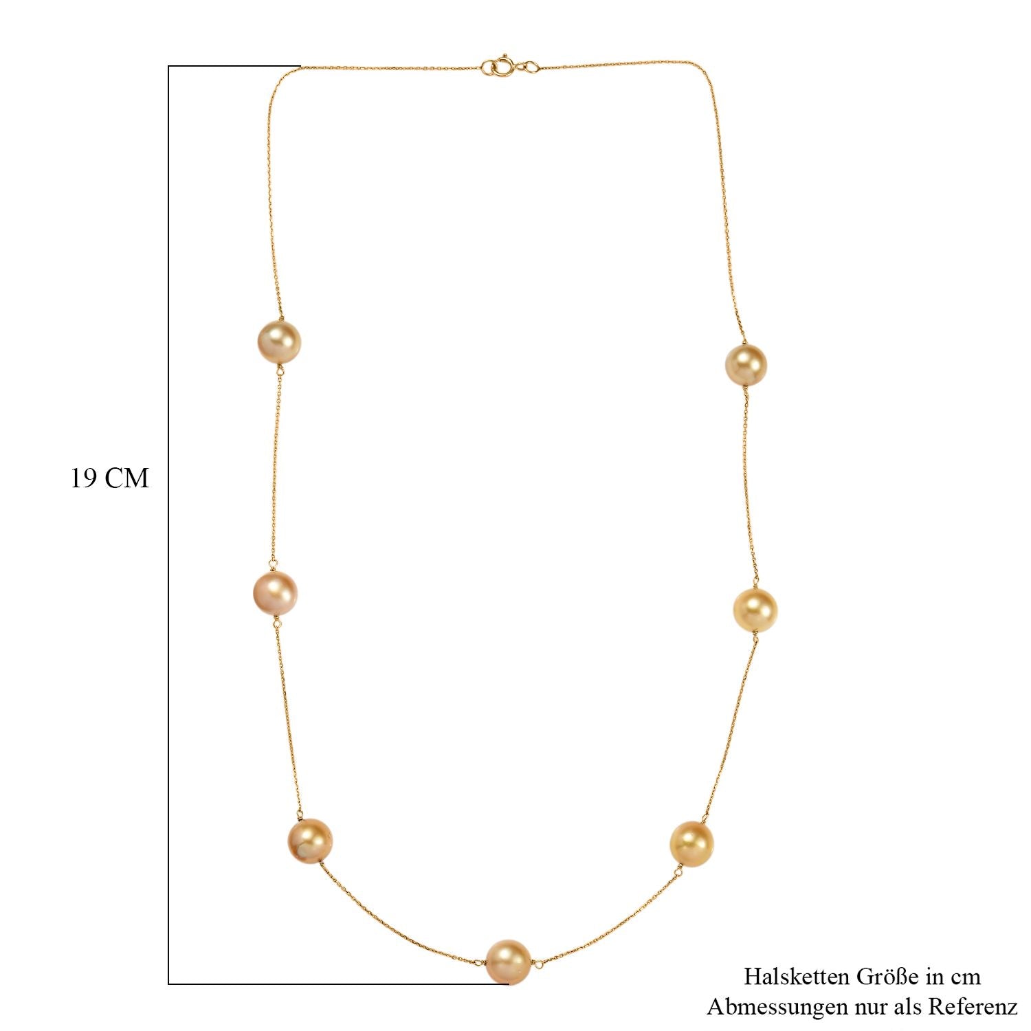 AAA Goldene Südsee Perle (7-8 mm) Halskette ca. 50 cm 750 Gold