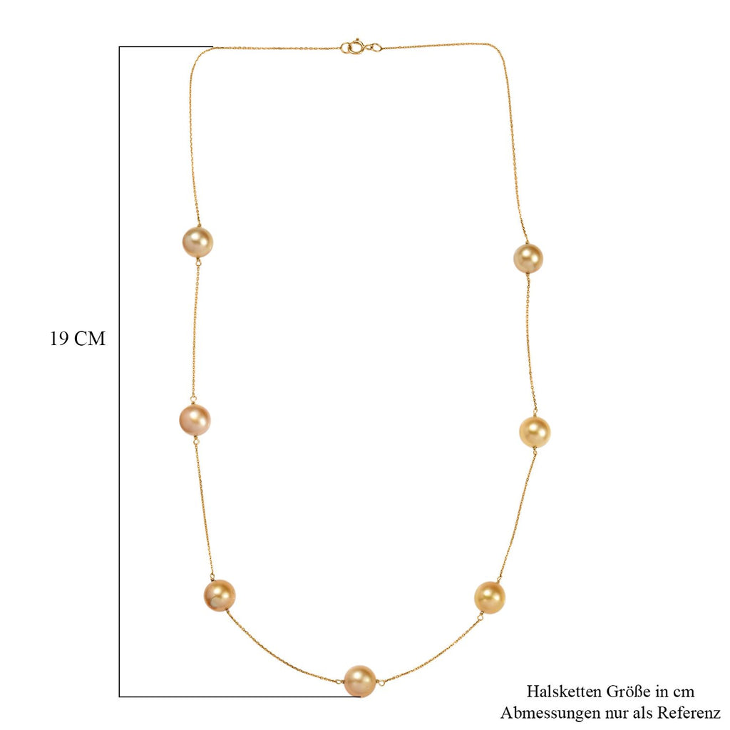 AAA Goldene Südsee Perle (7-8 mm) Halskette ca. 50 cm 750 Gold