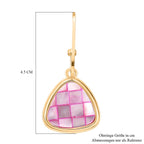 Rosa Muschelkernperle Ohrringe, Goldfarben