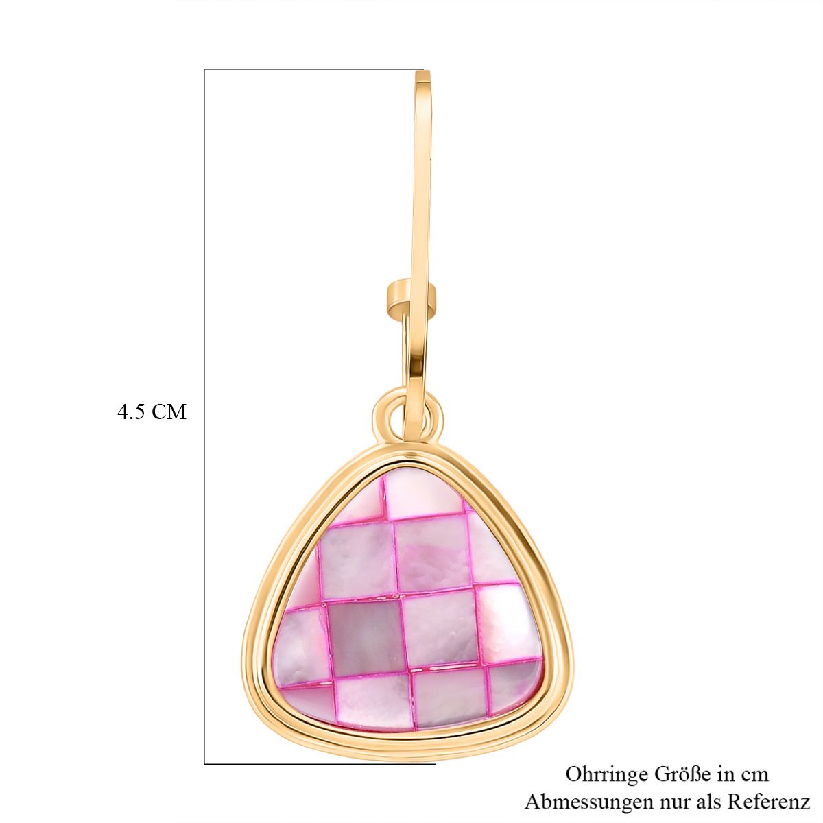Rosa Muschelkernperle Ohrringe, Goldfarben
