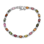 D'Joy AA Mehrfarbig-Turmalin, Moissanit Armband ca. 18.5 cm 925 Silber rhodiniert ca. 10,26 ct.