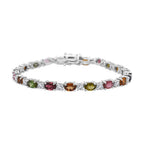 D'Joy AA Mehrfarbig-Turmalin, Moissanit Armband ca. 18.5 cm 925 Silber rhodiniert ca. 10,26 ct.