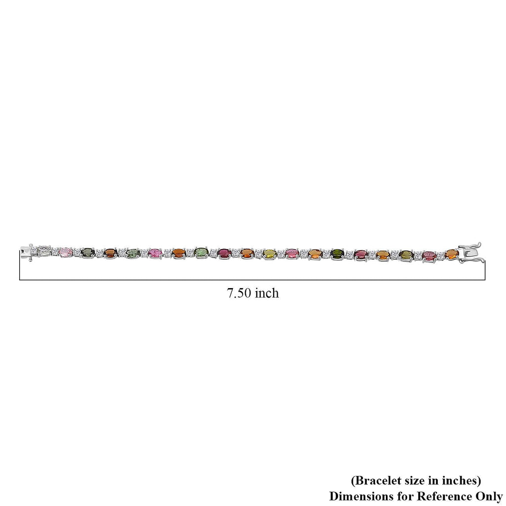 D'Joy AA Mehrfarbig-Turmalin, Moissanit Armband ca. 18.5 cm 925 Silber rhodiniert ca. 10,26 ct.