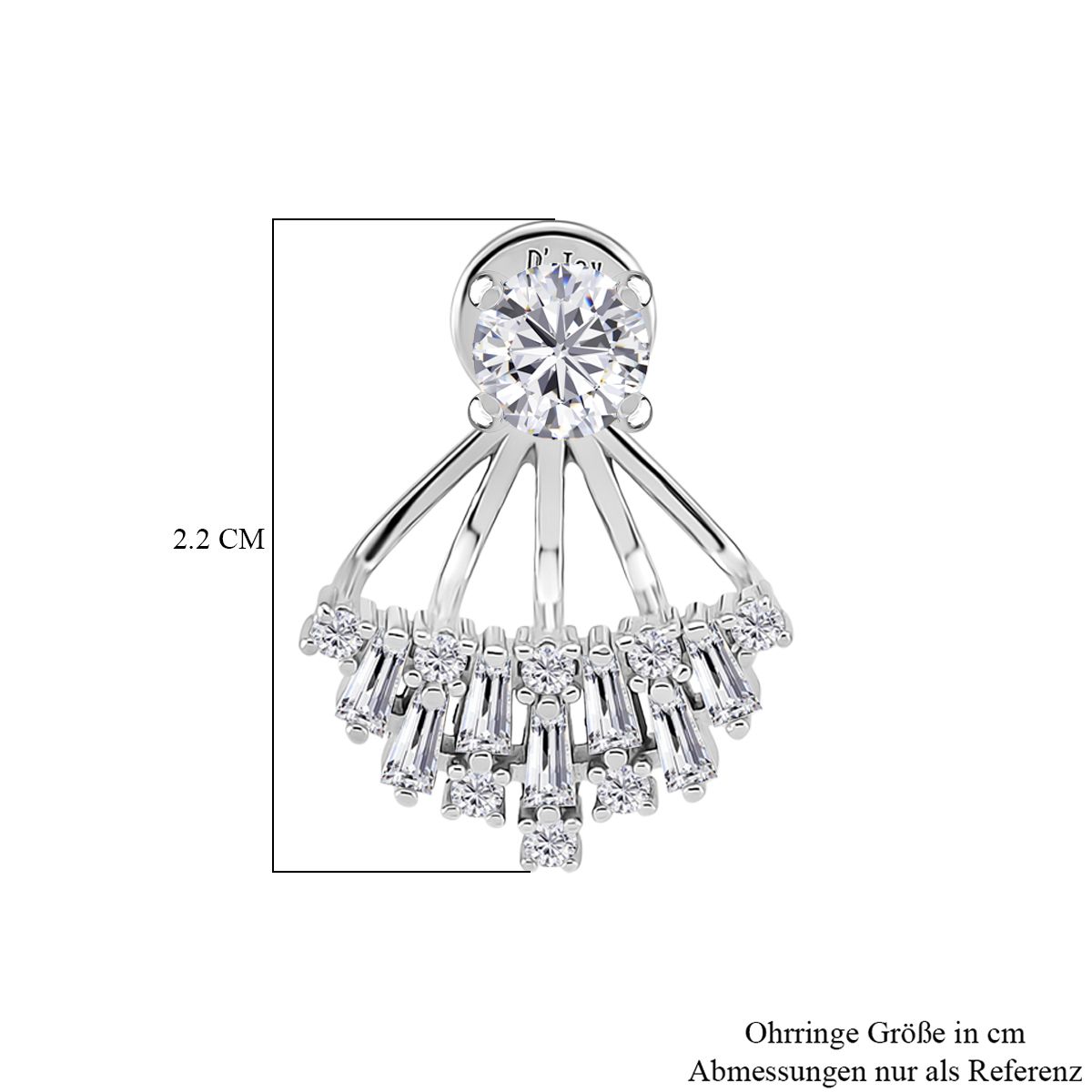 Moissanit Ohrringe 925 Silber rhodiniert ca. 1.59 ct