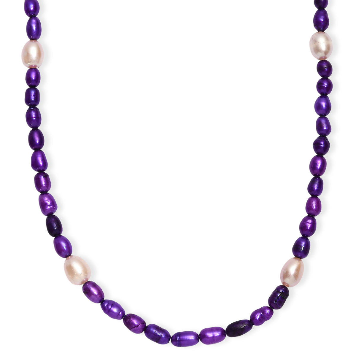 Violette Perle, Süßwasser Perle Halskette ca. 45 cm + 5 cm Extender, 316L Edelstahl