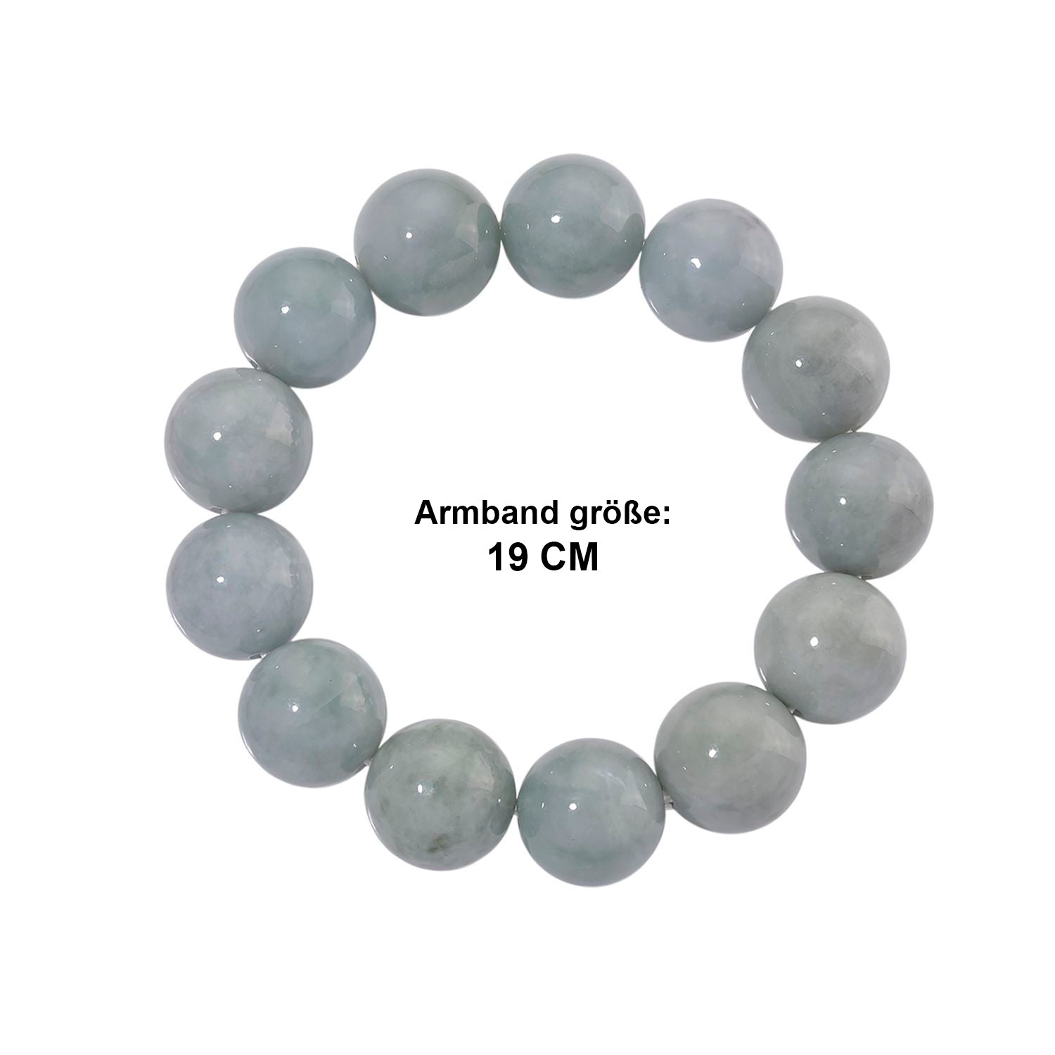 EXTREM SELTEN Natürliche Weiße Jadeit Jade (15-17mm) Armband, flexibel (ca. 18 - 19 cm), ca. 475.00 ct