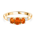 D'Joy AAA Blaze Feueropal Ring 925 Silber vergoldet (Größe 18.00) ca. 0,70 ct