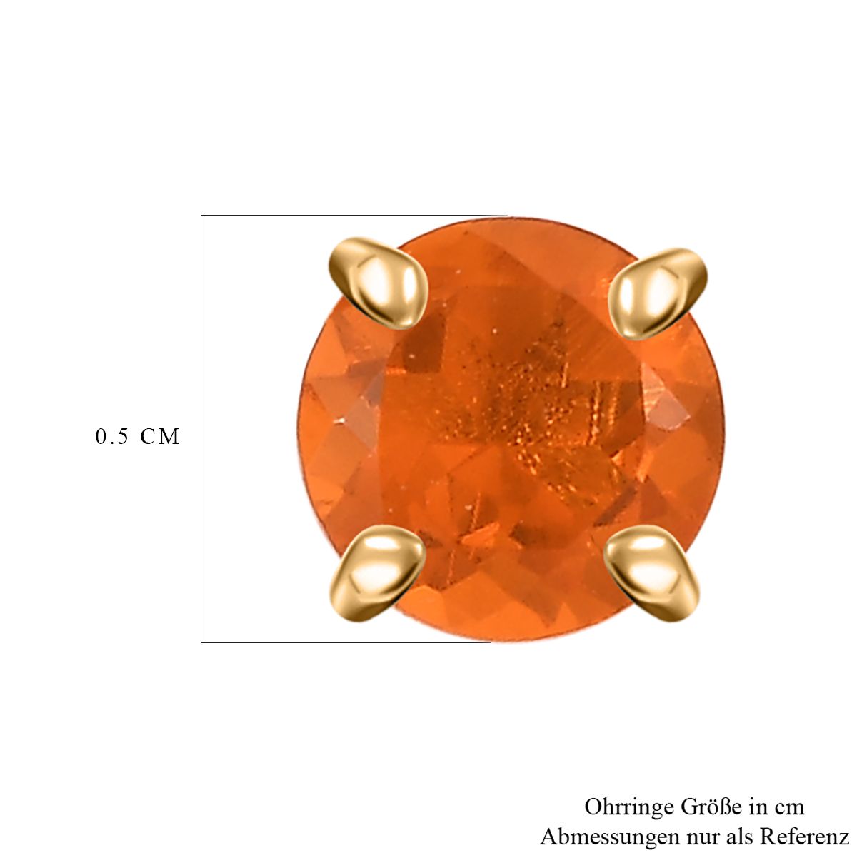 D'Joy AA Salamanca Feueropal Ohrringe 925 Silber 750 Gelbgold Vermeil ca. 0.72 ct