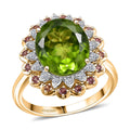 LUXURIANT DIAMOND - AAA Peridot, Padparadscha Saphir Ring 417 Gold (Größe 16.50) ca. 5,74 ct
