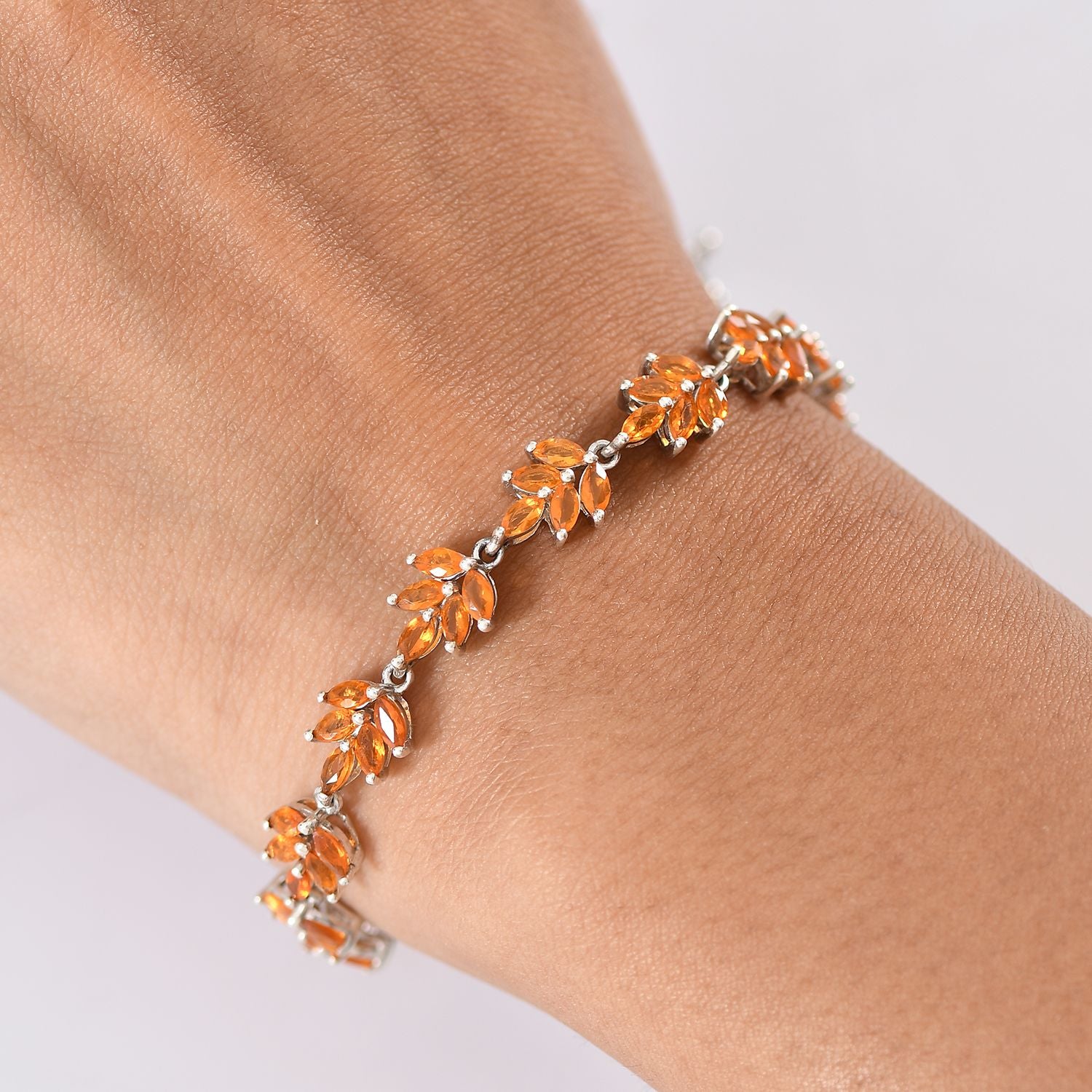 D'Joy AA Salamanca Feueropal Armband ca. 19 cm 925 Silber Rhodiniert ca. 4,93 ct.