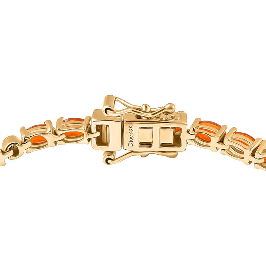 D'Joy AA Salamanca Feueropal, Moissanit Armband ca. 19 cm 925 Silber 750 Gelbgold Vermeil ca. 5.28 ct