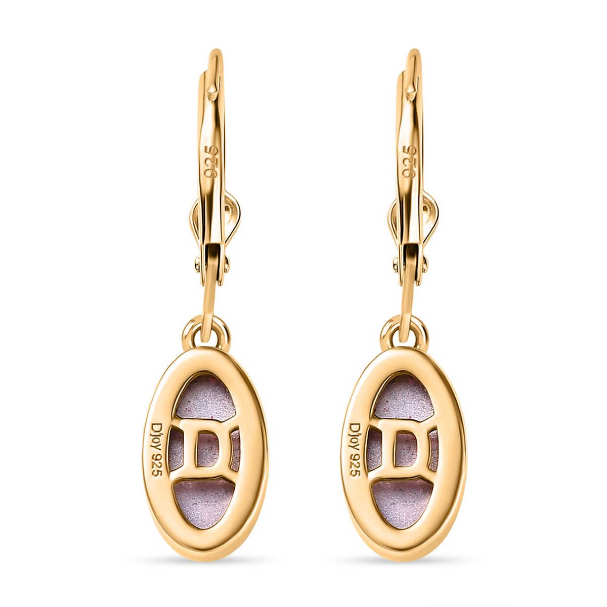 D'Joy Maulbeer Mondstein Ohrringe 925 Silber 750 Gelbgold Vermeil ca. 2.85 ct