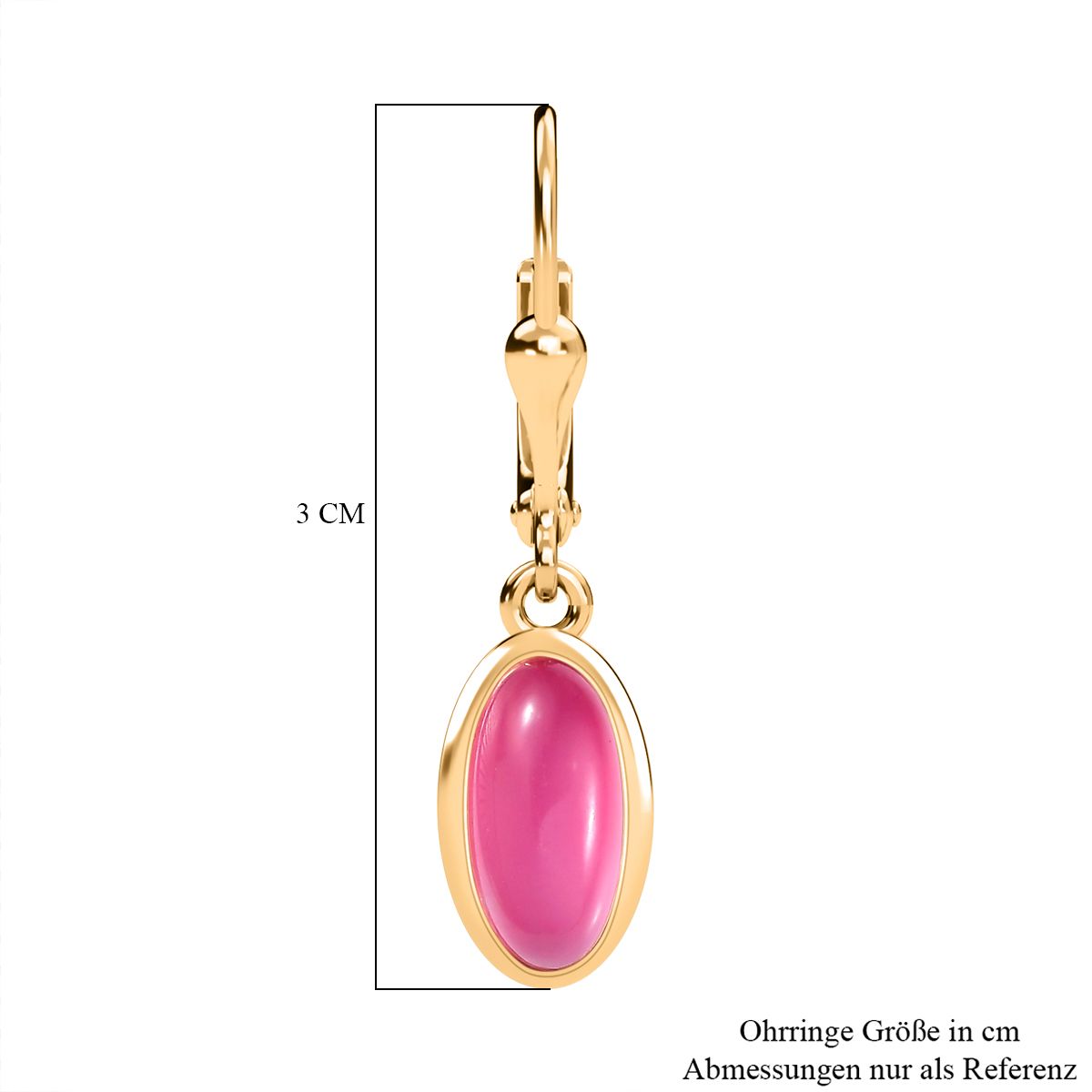 D'Joy Maulbeer Mondstein Ohrringe 925 Silber 750 Gelbgold Vermeil ca. 2.85 ct