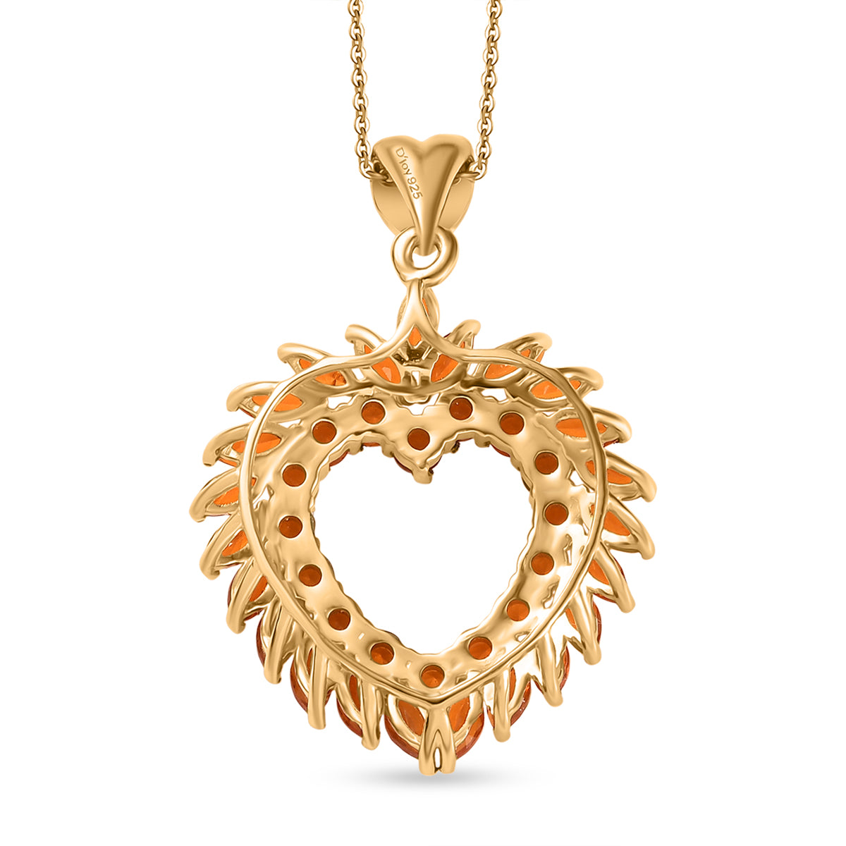D'Joy AA Salamanca Feueropal Anhänger 925 Silber 750 Gelbgold Vermeil ca. 2,08 ct.