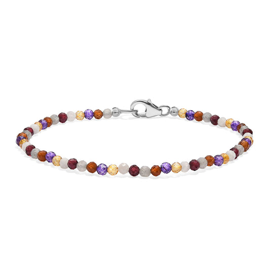 Labradorit Armband ca. 19 cm 925 Silber rhodiniert ca. 10.00 ct