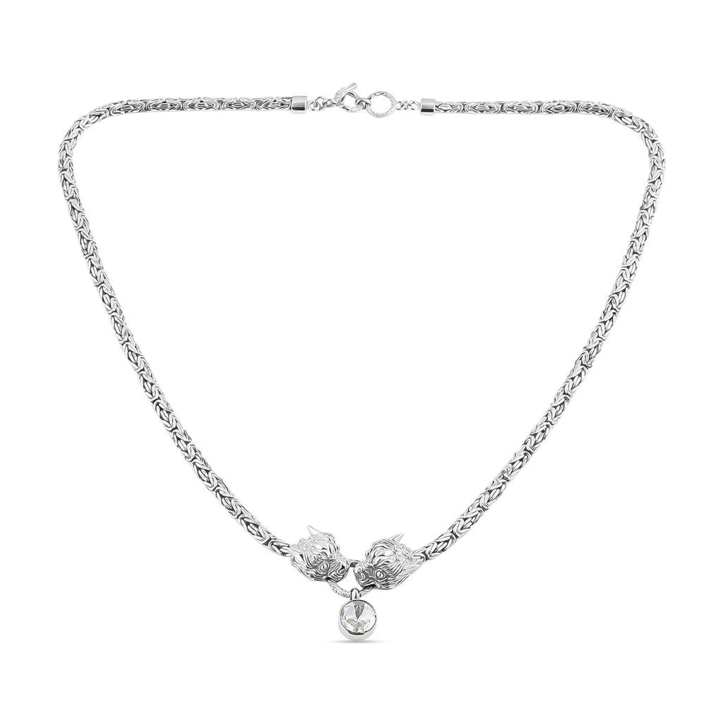 Royal Bali - Moissanit Halskette ca. 56 cm 925 Silber ca. 0,89 ct.
