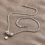 Royal Bali - Moissanit Halskette ca. 56 cm 925 Silber ca. 0,89 ct.