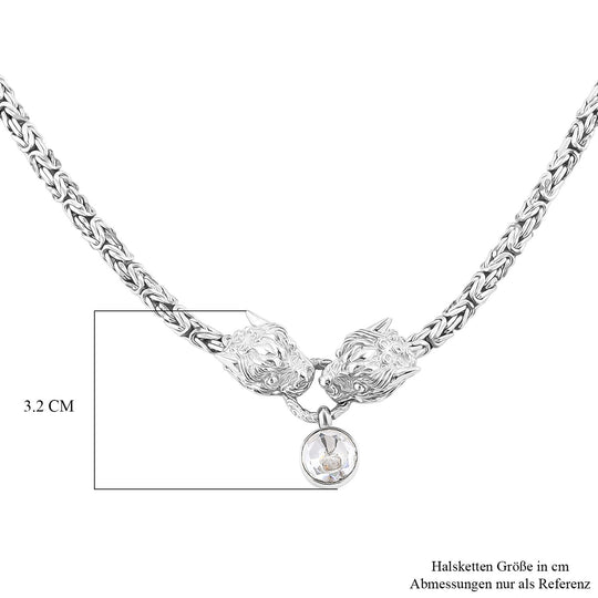 Royal Bali - Moissanit Halskette ca. 56 cm 925 Silber ca. 0,89 ct.