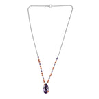 D'Joy AAA Rose De France Amethyst Halskette ca. 45 cm 925 Silber ca. 8,96 ct.