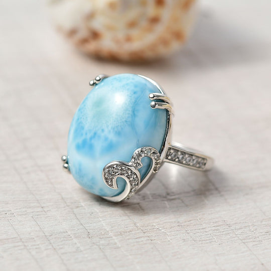 D'Joy Larimar, Weißer Zirkon Ring 925 Silber rhodiniert (Größe 19.00) ca. 18,43 ct
