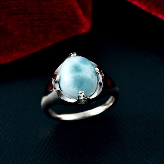 D'Joy Larimar, Weißer Zirkon Ring 925 Silber rhodiniert ca. 5,51 ct