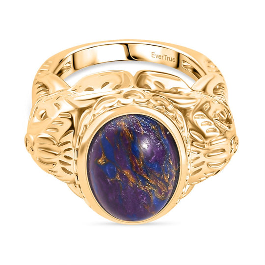 Lila Türkis Ring Nickelfreies Messing (Größe 20.00) ca. 4,78 ct