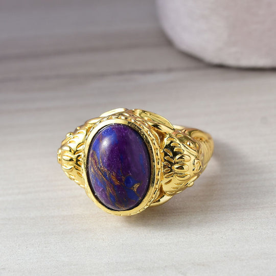 Lila Türkis Ring Nickelfreies Messing (Größe 20.00) ca. 4,78 ct