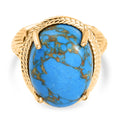 Blaues Türkis Ring Nickelfreies Messing (Größe 17.00) ca. 16.78 ct