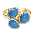 Blaues Türkis Ring Nickelfreies Messing (Größe 16.00) ca. 4,01 ct