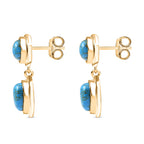 Blaues Türkis Ohrringe Nickelfreies Messing ca. 3.59 ct