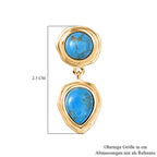 Blaues Türkis Ohrringe Nickelfreies Messing ca. 3.59 ct
