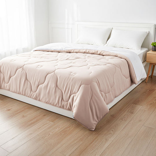 SERENITY NIGHT - Winter-Seiden-Stepdecke aus Bambusfaser 100% Maulbeeren-Seidenfüllung, 1000 gr Seide, Champagner