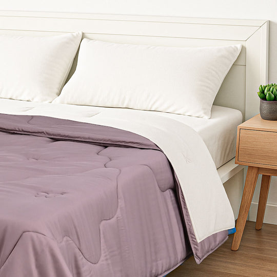 SERENITY NIGHT - Winter-Seiden-Stepdecke aus Bambusfaser 100% Maulbeeren-Seidenfüllung, 1000 gr Seide, Champagner