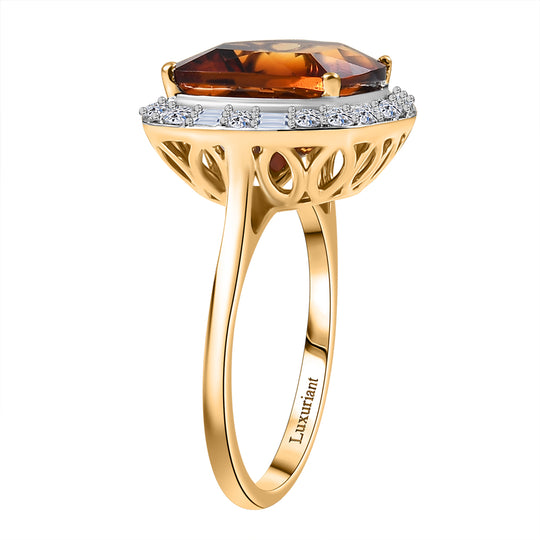 LUXURIANT   6,59 ct. AAA Madeira Citrin und Labor Diamant Ring in 417 Gold