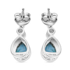 D'Joy AA Larimar, Himmelblauer Topas Ohrringe 925 Silber rhodiniert