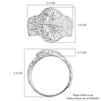 Royal Bali - D Joy 925 Silber Borobudur Schnalle Ring (Größe 17.00) ca. 6,34g