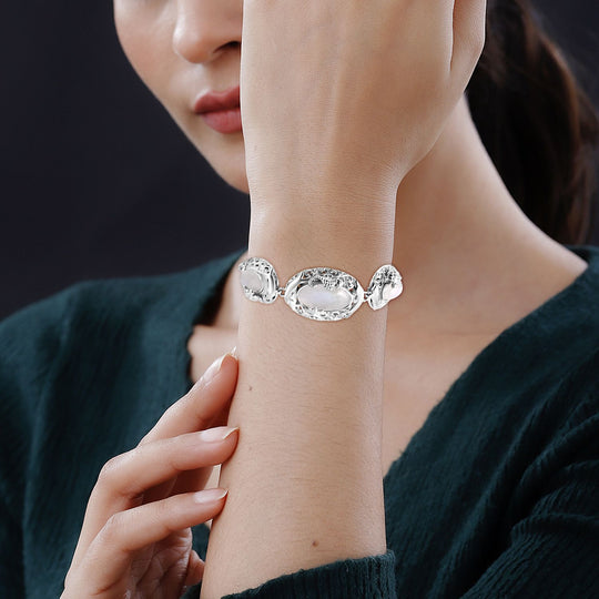 Royal Bali - Premium Regenbogen Mondstein Armband ca. 19 cm 925 Silber ca. 20.45 ct