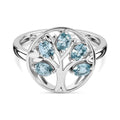 D'Joy AA Blauer Zirkon Ring 925 Silber rhodiniert (Größe 17.00) ca. 1,29 ct