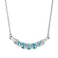 D'Joy AA Blauer Zirkon Halskette ca. 45 cm 925 Silber rhodiniert ca. 1.69 ct