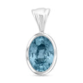 Blauer Zirkon Anhänger 925 Silber rhodiniert ca. 1.24 ct