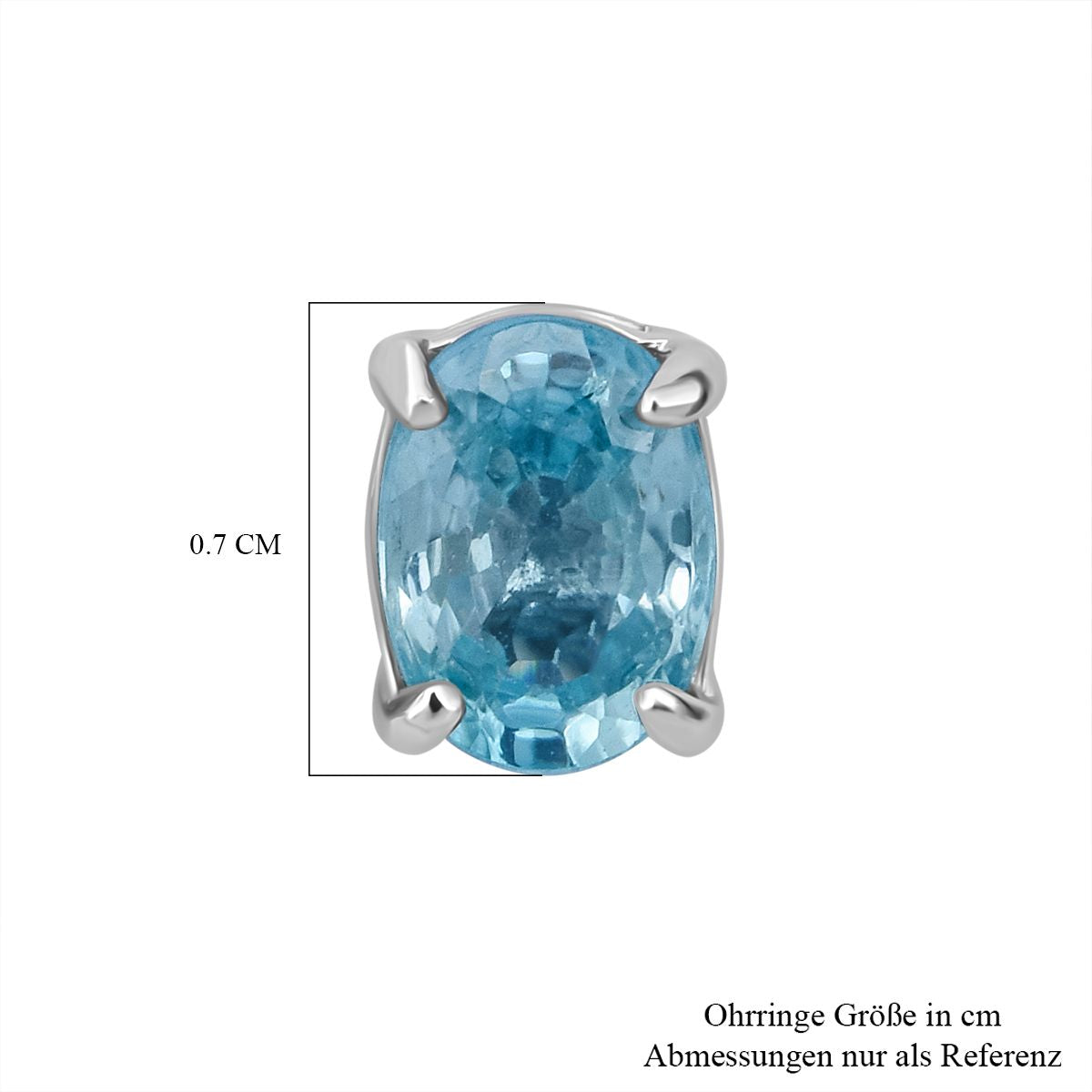 D joy Blauer Zirkon Ohrringe 925 Silber rhodiniert ca. 2.46 ct