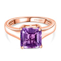 D'Joy ASSCHER-SCHLIFF AAA Rose De France Amethyst Ring 925 Silber 750 rosévergoldet (Größe 17.00) ca. 2.53 ct