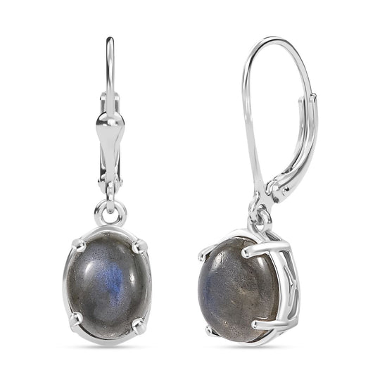 D'Joy AAA Labradorit Ohrringe 925 Silber rhodiniert ca. 3.83 ct