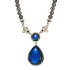 D'Joy AAA Labradorit Halskette ca. 45 cm 925 Silber Rhodiniert und 750 Gelbgold Vermeil ca. 65.52 ct