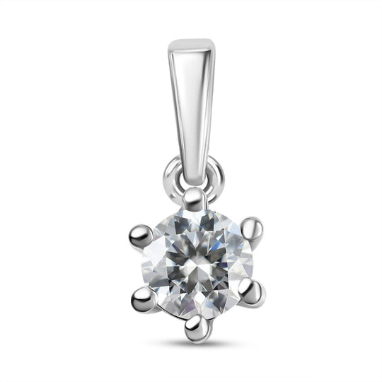 Moissanit Anhänger 925 Silber rhodiniert ca. 0.23 ct